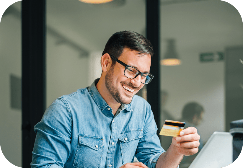 Peace of Mind - man with credit card in hand